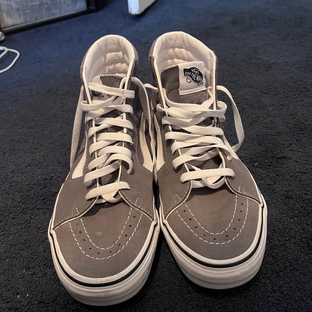 Vans Gray and White High-Top Sneakers